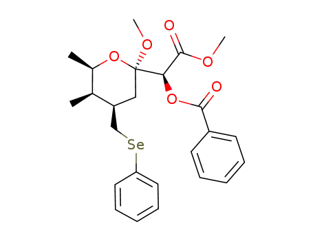 Benzoic acid (S)-methoxycarbonyl-((2R,4R,5R,6R)-2-methoxy-5,6-dimethyl-4-phenylselanylmethyl-tetrahydro-pyran-2-yl)-methyl ester
