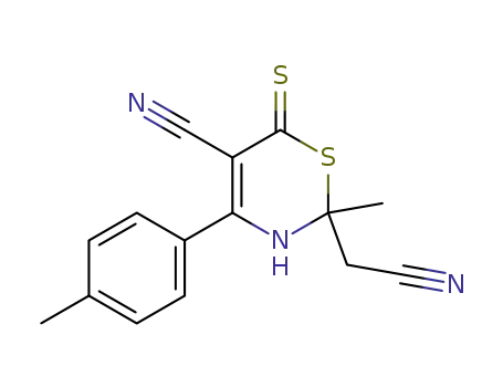 2H-1,3-Thiazine-2-acetonitrile,
5-cyano-3,6-dihydro-2-methyl-4-(4-methylphenyl)-6-thioxo-