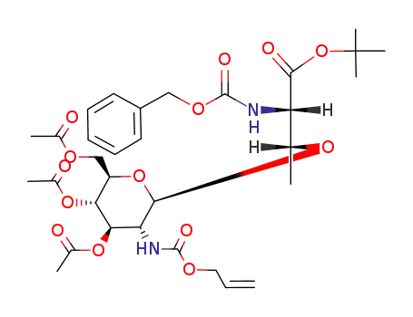 N-benzyloxycarbonyl-O-(3,4,6-tri-O-acetyl-2-N-allyloxycarbonylamino-2-deoxy-β-D-glucopyranosyl)-threonine tert-butyl ester