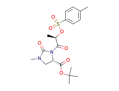 Molecular Structure of 130368-70-6 (tert-Butyl (4S)-1-Methyl-3-<(2R)-2-(4-toluenesulfonyloxy)propionyl>-2-oxoimidazolidine-4-carboxylate)