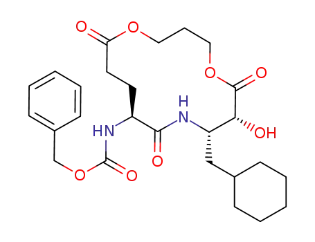 (9S,12S,13R)-12-(cyclohexylmethyl)-13-hydroxy-9-<<(phenylmethoxy)carbonyl>amino>-6,10,14-trioxo-1,5-dioxa-11-azacyclotetradecane