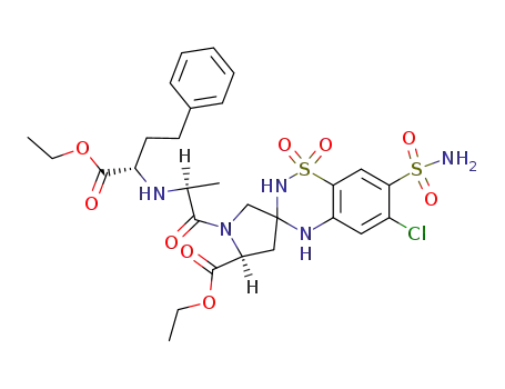 1'-<N'-<(1S)-1-(ethoxycarbonyl)-3-phenylpropyl>-L-alanyl>-5'-(ethoxycarbonyl)-7-(aminosulfonyl)-6-chlorospiro-<2H-1,2,4-benzothiadiazine-3(4H),3'-pyrrolidine> S,S-dioxide