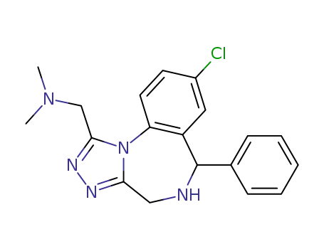 Molecular Structure of 72874-31-8 (8-chloro-1-[(dimethylamino)methyl]-5,6-dihydro-6-phenyl-4H-s-triazolo[4,3-a][1,4]benzodiazepine)