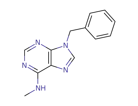 Molecular Structure of 81060-73-3 (9H-Purin-6-amine, N-methyl-9-(phenylmethyl)-)