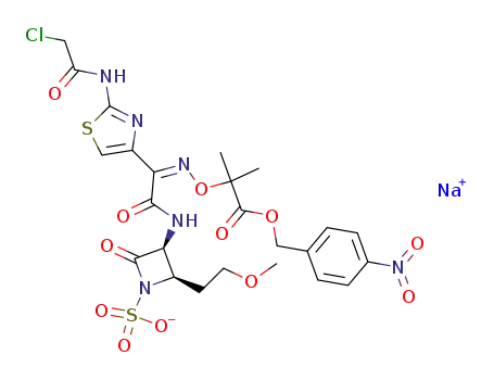 sodium (3S,4R)-3-<2-(2-chloroacetamidothiazol-4-yl)-(Z)-2-<1-methyl-1-(4-nitrobenzyloxycarbonyl)ethoxyimino>acetamido>-4-(2-methoxyethyl)-2-azetidinone-1-sulfonate