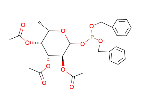 Acetic acid (3S,4R,5R,6S)-4,5-diacetoxy-2-(bis-benzyloxy-phosphanyloxy)-6-methyl-tetrahydro-pyran-3-yl ester