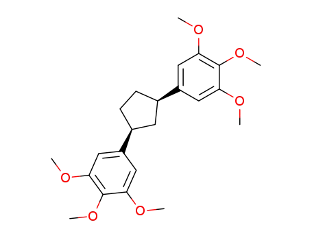 Molecular Structure of 143814-90-8 (Benzene, 1,1'-(1,3-cyclopentanediyl)bis[3,4,5-trimethoxy-, cis-)