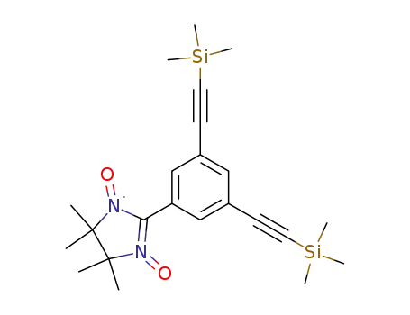 Molecular Structure of 153390-75-1 (2-(3,5-bis(trimethylsilylethynyl)phenyl)-4,4,5,5-tetramethyl-4,5-dihydro-1H-imidazol-1-oxyl 3-oxide)