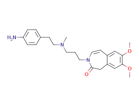Molecular Structure of 85176-42-7 (3-(3-{[2-(4-Amino-phenyl)-ethyl]-methyl-amino}-propyl)-7,8-dimethoxy-1,3-dihydro-benzo[d]azepin-2-one)