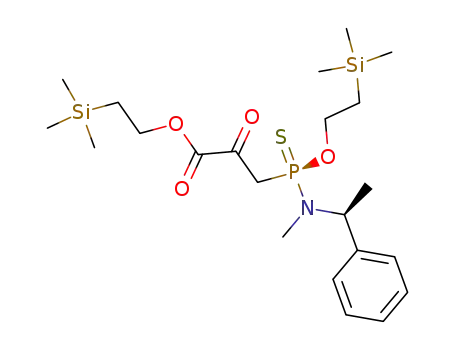 Molecular Structure of 122873-88-5 ((S<sub>p</sub>,S<sub>c</sub>)-2-(trimethylsilyl)ethyl 3-<<methyl-(1-phenylethyl)amino><2-(trimethylsilyl)ethoxy>phosphinothioyl>-2-oxopropanoate)