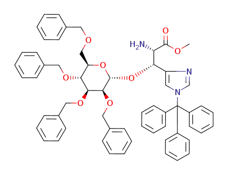 (2S,3R)-2-Amino-3-((2S,3S,4S,5R,6R)-3,4,5-tris-benzyloxy-6-benzyloxymethyl-tetrahydro-pyran-2-yloxy)-3-(1-trityl-1H-imidazol-4-yl)-propionic acid methyl ester