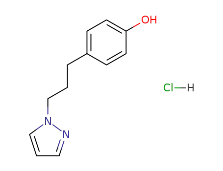 Molecular Structure of 88670-70-6 (Phenol, 4-[3-(1H-pyrazol-1-yl)propyl]-, monohydrochloride)