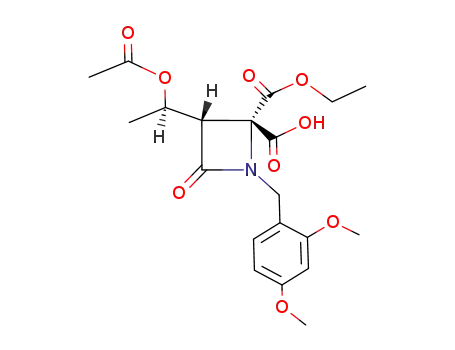 <3S-<3α(S<sup>*</sup>),4α>>-1-(2,4-dimethoxybenzyl)-3-(1-acetoxyethyl)-4-ethoxycarbonyl-2-azetidinone-4-carboxylic acid