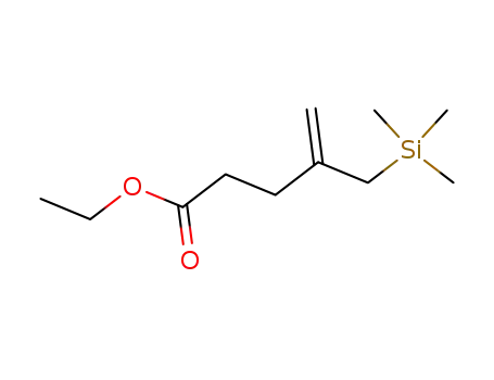 Molecular Structure of 98754-05-3 (4-Pentenoic acid, 4-[(trimethylsilyl)methyl]-, ethyl ester)