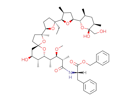 Molecular Structure of 122651-65-4 (2-monensinamido-3-phenylpropanoic acid benzyl ester)