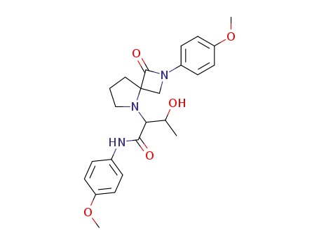 Molecular Structure of 1621421-64-4 (3-hydroxy-N-(4-methoxyphenyl)-2-(2-(4-methoxyphenyl)-1-oxo-2,5-diazaspiro[3.4]octan-5-yl)butanamide)
