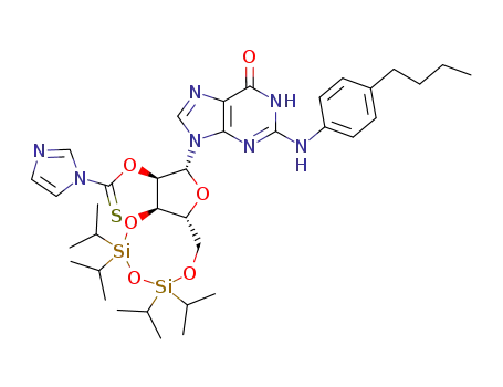Imidazole-1-carbothioic acid O-{(2R,3R,3aR,9aR)-2-[2-(4-butyl-phenylamino)-6-oxo-1,6-dihydro-purin-9-yl]-5,5,7,7-tetraisopropyl-tetrahydro-1,4,6,8-tetraoxa-5,7-disila-cyclopentacycloocten-3-yl} ester
