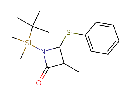 2-Azetidinone, 1-[(1,1-dimethylethyl)dimethylsilyl]-3-ethyl-4-(phenylthio)-,
trans-