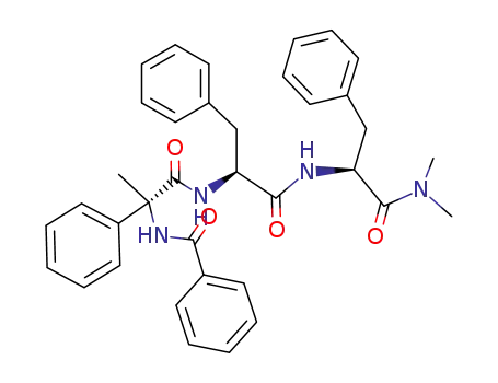 Molecular Structure of 95525-87-4 (L-Phenylalaninamide,
N-benzoyl-2-phenyl-D-alanyl-L-phenylalanyl-N,N-dimethyl-)