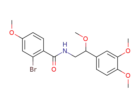 Molecular Structure of 83287-07-4 (Benzamide,
2-bromo-N-[2-(3,4-dimethoxyphenyl)-2-methoxyethyl]-4-methoxy-)