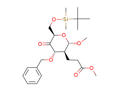 methyl 3-O-benzyl-6-O-t-butyldimethylsilyl-2-deoxy-2-C-(2-methoxycarbonylethyl)-α-D-arabino-hexosid-4-ulose