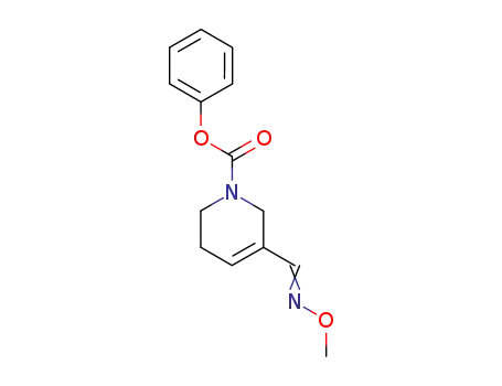Molecular Structure of 121750-63-8 (1(2H)-Pyridinecarboxylic acid, 3,6-dihydro-5-((methoxyimino)methyl)-,  phenyl ester)