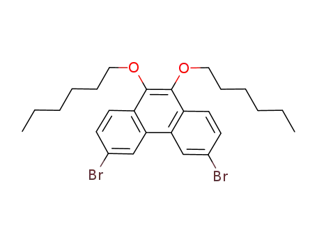 Molecular Structure of 1029694-69-6 (3,6-dibromo-9,10-bis(hexyloxy)phenanthrene)