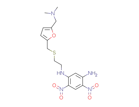Molecular Structure of 142744-17-0 (1,3-Benzenediamine, 4,6-dinitro-N-(2-(((5-((dimethylamino)methyl)-2-fu ranyl)methyl)thio)ethyl)-)