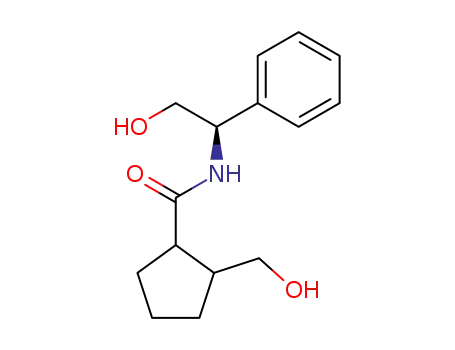 Molecular Structure of 86331-50-2 (2-Hydroxymethyl-cyclopentanecarboxylic acid ((R)-2-hydroxy-1-phenyl-ethyl)-amide)