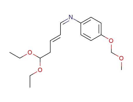 Molecular Structure of 74015-59-1 ([(E)-5,5-Diethoxy-pent-2-en-(Z)-ylidene]-(4-methoxymethoxy-phenyl)-amine)