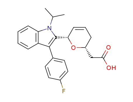 2H-Pyran-2-acetic acid,
6-[3-(4-fluorophenyl)-1-(1-methylethyl)-1H-indol-2-yl]-3,6-dihydro-, cis-
