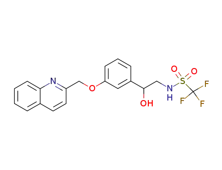 Molecular Structure of 110193-34-5 (1,1,1-trifluoro-N-<2-hydroxy-2-<3-(2-quinolinylmethoxy)phenyl>ethyl>methanesulfonamide)