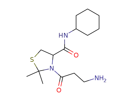 Molecular Structure of 144686-15-7 (4-Thiazolidinecarboxamide,
3-(3-amino-1-oxopropyl)-N-cyclohexyl-2,2-dimethyl-)