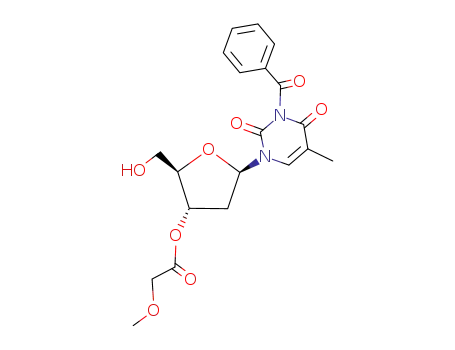 Molecular Structure of 130867-61-7 (3'-O-methoxyacetyl-N<sup>3</sup>-benzoyl-thymidine)