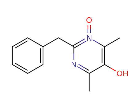 Molecular Structure of 88070-41-1 (5-Pyrimidinol, 4,6-dimethyl-2-(phenylmethyl)-, 1-oxide)