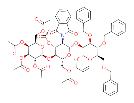 allyl O-(2,3,4,6-tetra-O-acetyl-β-D-galactopyranosyl)-(1->4)-O-(3,6-di-O-acetyl-2-deoxy-2-phthalimido-β-D-glucopyranosyl)-(1->2)-3,4,6-tri-O-benzyl-α-D-mannopyranoside