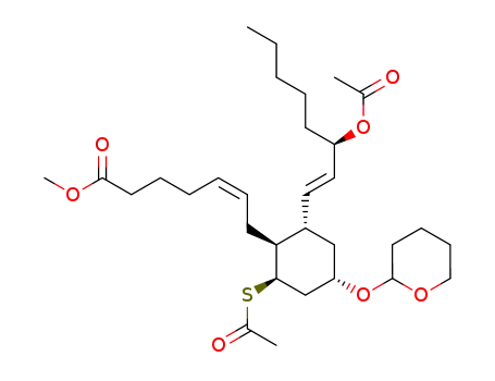 (Z)-7-[(1S,2S,4S,6R)-2-((E)-(R)-3-Acetoxy-oct-1-enyl)-6-acetylsulfanyl-4-(tetrahydro-pyran-2-yloxy)-cyclohexyl]-hept-5-enoic acid methyl ester