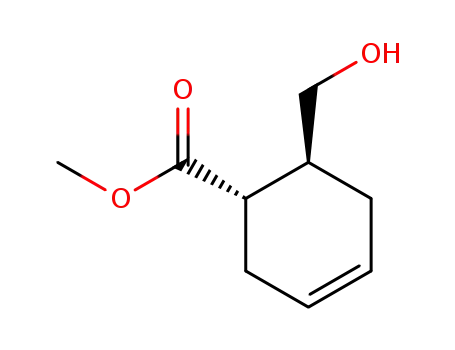 Molecular Structure of 80365-80-6 (3-Cyclohexene-1-carboxylic acid, 6-(hydroxymethyl)-, methyl ester,
trans-)