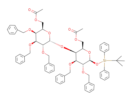 tert-butyldiphenylsilyl O-(6-O-acetyl-2,3,4-tri-O-benzyl-α-D-galactopyranosyl)-(1->4)-6-O-acetyl-2,3-di-O-benzyl-β-D-galactopyranoside