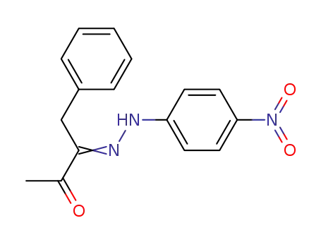 Molecular Structure of 84852-64-2 (2,3-Butanedione, 1-phenyl-, 2-[(4-nitrophenyl)hydrazone])