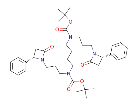 Molecular Structure of 82359-88-4 ((-)-(4S,4'S)-1,12-Bis(N-4-phenyl-2-oxoazetidino)-4,9-bis-((tert)-butoxycarbonyl)-4,9-diazododecane)