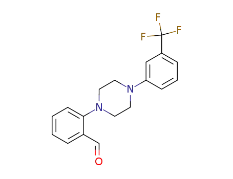 Molecular Structure of 112253-21-1 (Benzaldehyde, 2-[4-[3-(trifluoromethyl)phenyl]-1-piperazinyl]-)