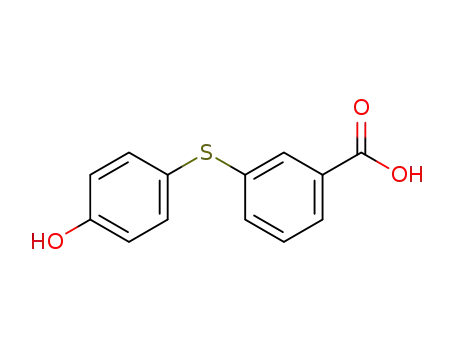 Molecular Structure of 128950-13-0 (Benzoic acid, 3-[(4-hydroxyphenyl)thio]-)