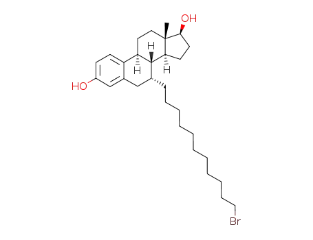 Molecular Structure of 105089-28-9 (7α-(11-bromoundecyl)estra-1,3,5(10)-triene-3,17β-diol)