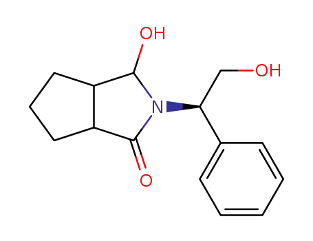 Molecular Structure of 86331-45-5 (3-Hydroxy-2-((R)-2-hydroxy-1-phenyl-ethyl)-hexahydro-cyclopenta[c]pyrrol-1-one)