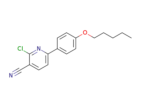 Molecular Structure of 106793-10-6 (2-Chloro-6-(4-pentyloxy-phenyl)-nicotinonitrile)