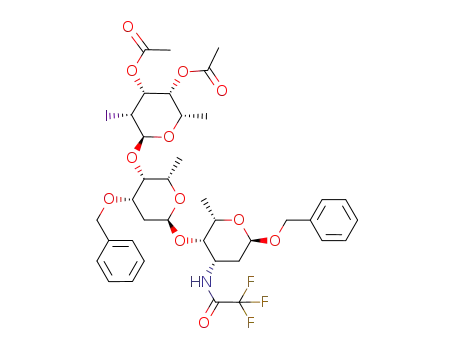 Acetic acid (2S,3R,4R,5R,6S)-3-acetoxy-6-{(2S,3R,4S,6S)-4-benzyloxy-6-[(2S,3S,4S,6R)-6-benzyloxy-2-methyl-4-(2,2,2-trifluoro-acetylamino)-tetrahydro-pyran-3-yloxy]-2-methyl-tetrahydro-pyran-3-yloxy}-5-iodo-2-methyl-tetrahydro-pyran-4-yl ester