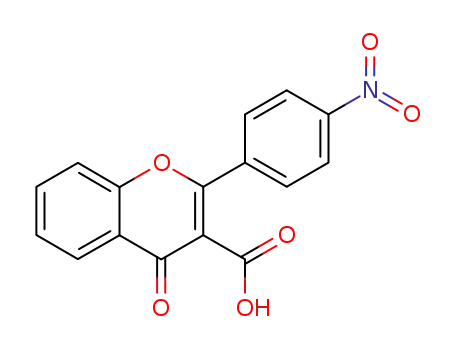 Molecular Structure of 132018-18-9 (4H-1-Benzopyran-3-carboxylic acid, 2-(4-nitrophenyl)-4-oxo-)