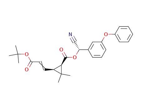 Molecular Structure of 80855-73-8 ((S)-cyano(3-phenoxyphenyl)methyl (1R,3S)-3-[(1Z)-3-tert-butoxy-3-oxoprop-1-en-1-yl]-2,2-dimethylcyclopropanecarboxylate)