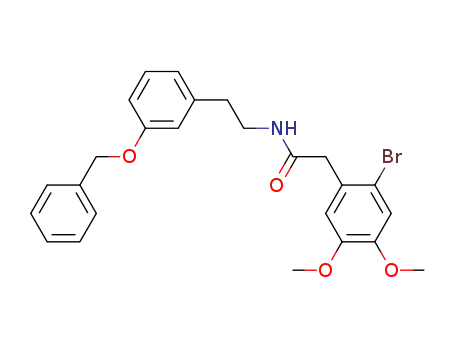 Molecular Structure of 91421-60-2 (N-(3-benzyloxyphenethyl)-2-(6-bromo-3,4-dimethoxyphenyl)acetamide)